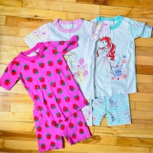 3 Pairs Girls Hanna Andersson short sleeve Pajamas